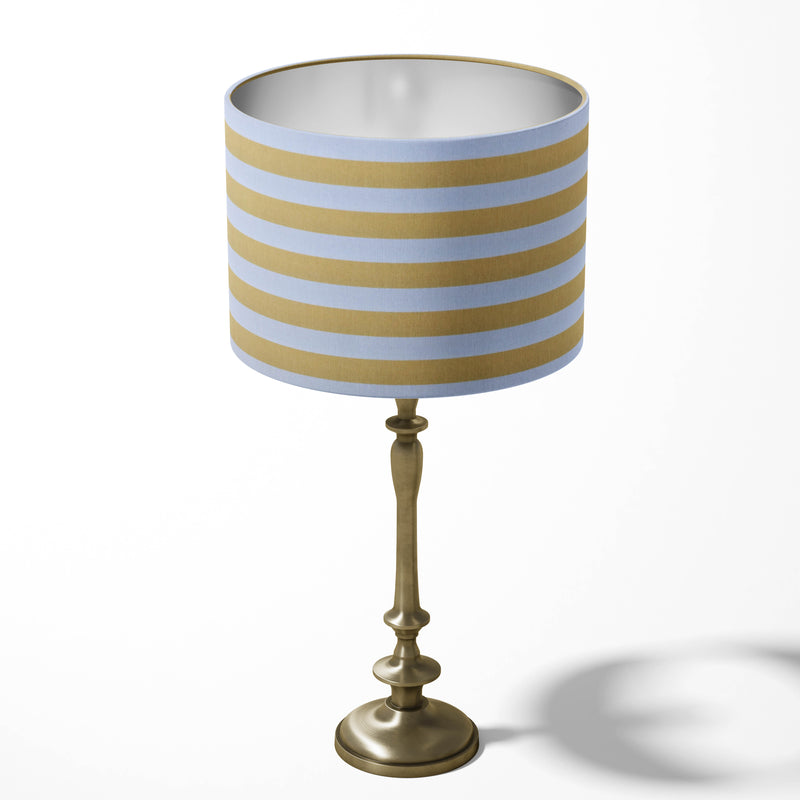 Yellow Stripe Lampshade, Contemporary Table Ceiling Floor Drum