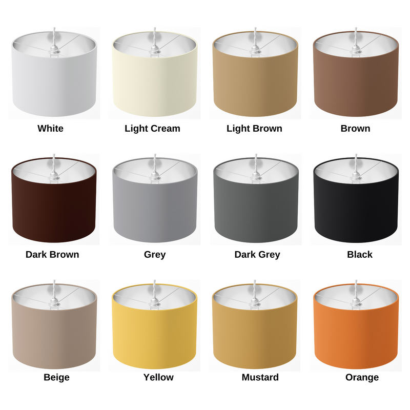 Drum Lampshade, Orange Red Pink Purple Green Table Ceiling Plain