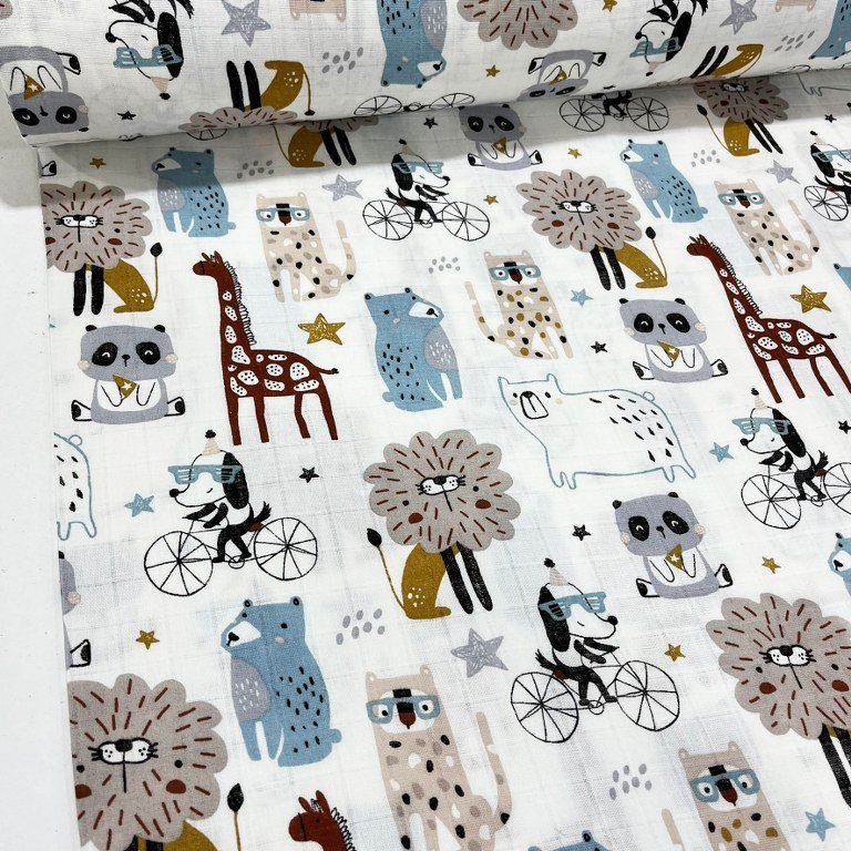 Animal Baby Fabric, Double Gauze Muslin Fabric, Children's Dress