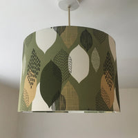 Abstract Lampshade, Green Leaf Lamp Shade, Handmade Drum Light Shade