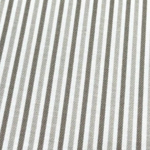 Light brown beige and white thin stripe cotton canvas fabric for upholstery curtain soft furnishing and home decor crafts.