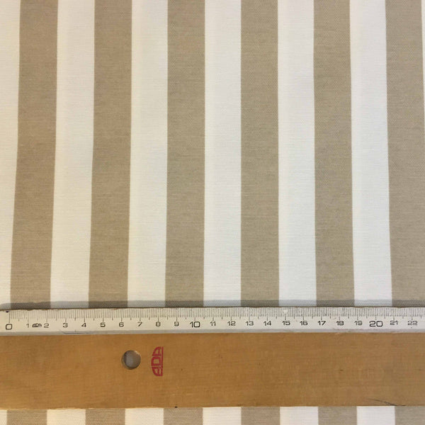 Stripe Canvas Fabric, Beige White Upholstery Cotton Curtain Fabric