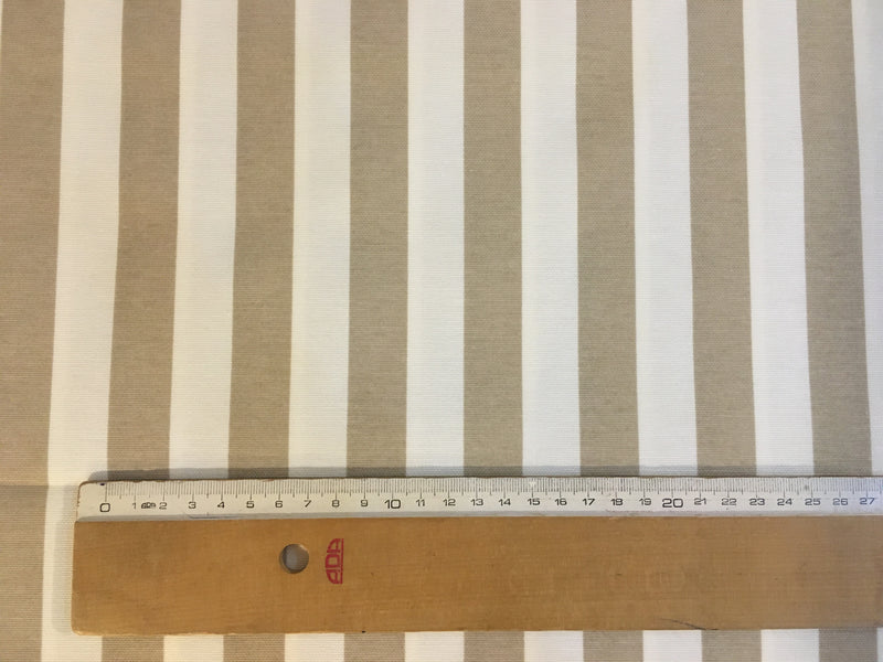Stripe Canvas Fabric, Beige White Upholstery Cotton Curtain Fabric