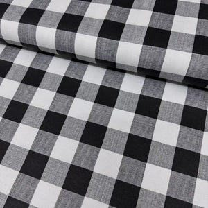 Black, grey and white checkered pattern upholstery curtain fabric 