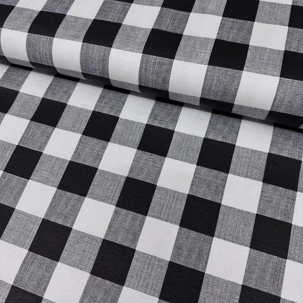 Black, grey and white checkered pattern upholstery curtain fabric 
