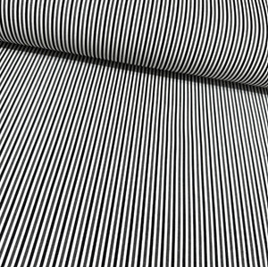 Black and white pinstripe pattern cotton canvas upholstery curtain soft furnishing fabric 