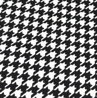 Houndstooth pattern cotton canvas fabric in black and white.
