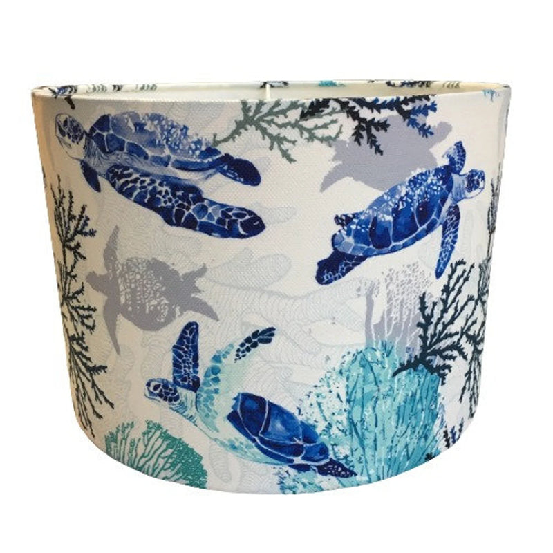 Nautical Lamp Shade, Sea Turtle Lampshade, Blue Ocean Coastal Lampshade