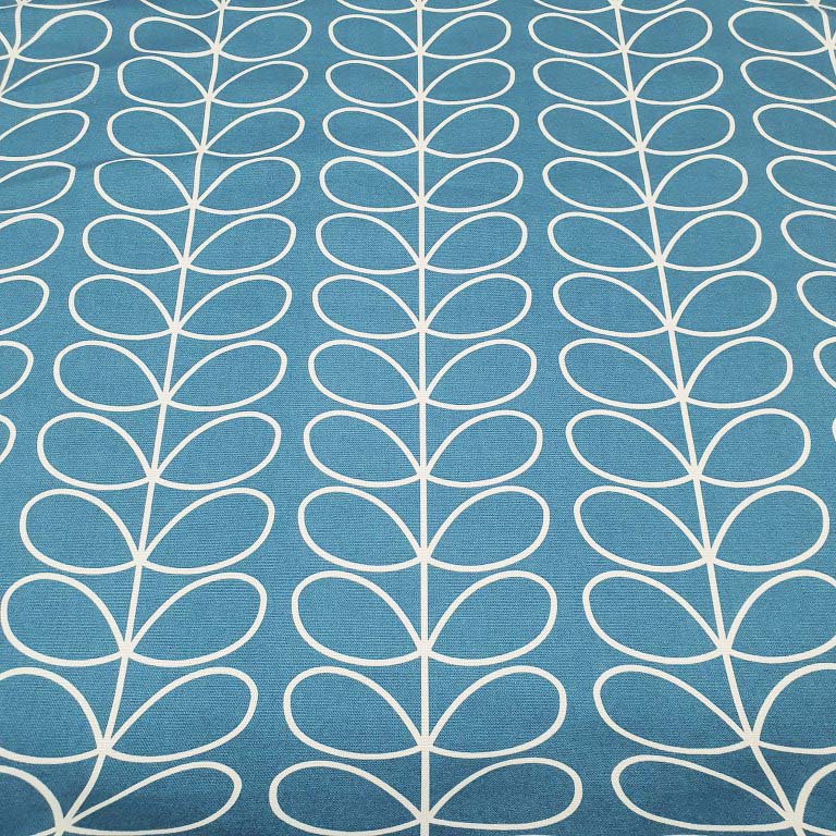 Orla Kiely Linear Stem Duck Egg Blue Scandinavian Cotton Curtain Cushion Fabric