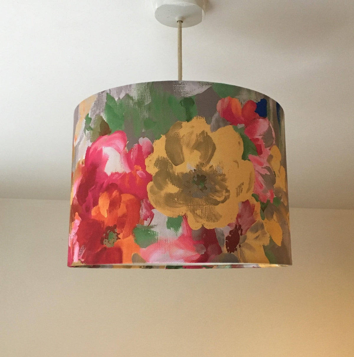Watercolour Floral Lampshade, Boho Tapestry Art Print Painting Lampshade