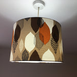 Retro Lampshade, Beige Orange Lamp Shade, Scandi Brown Handmade Lampshade