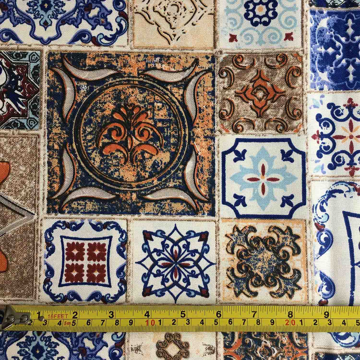 Tile Fabric, Mosaic Fabric, Ceramic Turkish Ottoman Moroccan Geometric Fabric