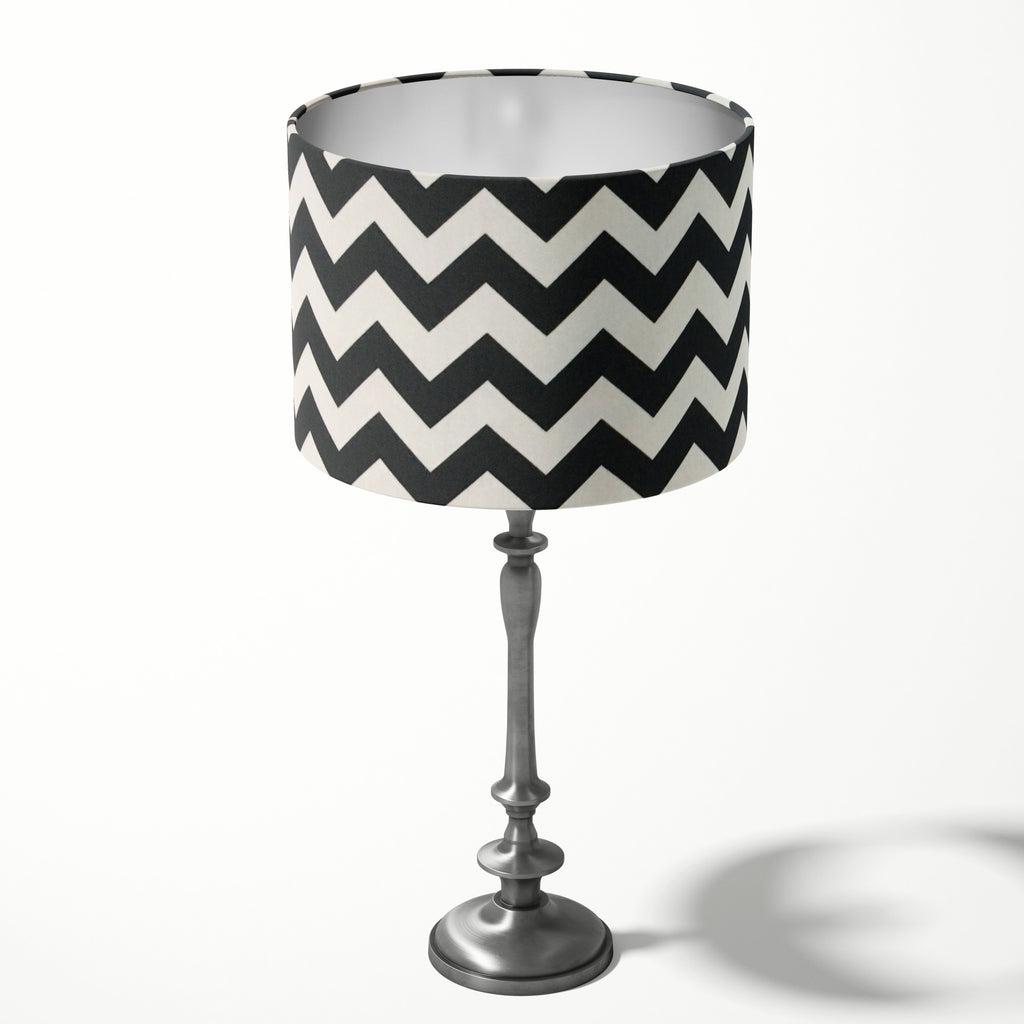 Black and White Lampshade, Chevron Lamp Shade, Zigzag Monochrome Lampshade