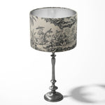Toile de Jouy Lampshade, Grey White Lampshade, Chinese Asian Oriental Lampshade