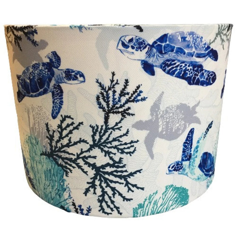 Nautical Lamp Shade, Sea Turtle Lampshade, Blue Ocean Coastal Lampshade