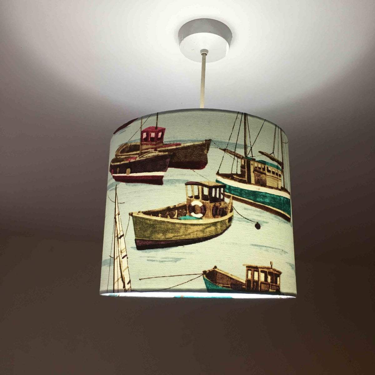 Sail Boat Lamp Shade, Nautical Lampshade, Marine Coastal Ocean Lampshade