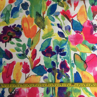 Watercolour Upholstery Fabric, Leaves Print Fabric, Colourful Painting Fabric
