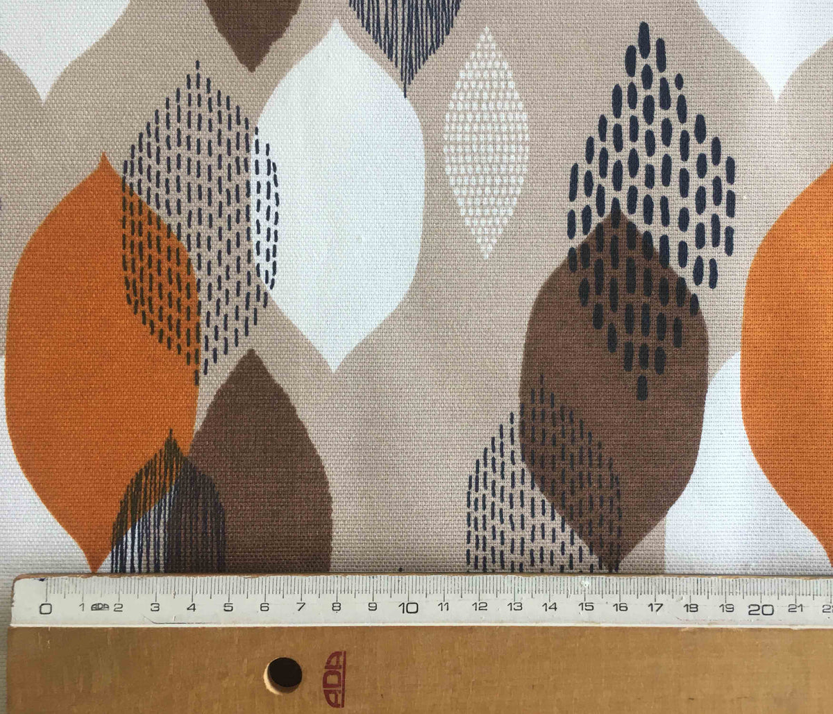 Contemporary Curtain Fabric, Geometric Orange Fabric, Cotton Upholstery Fabric