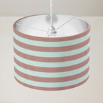 Blush Pink Lampshade, Dusky Pink Stripe Country Cottage Drum Lampshade