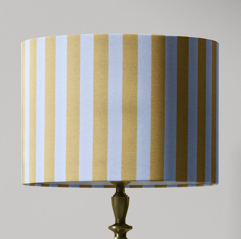 Yellow White Lamp Shade, Stripe Farmhouse Country Table Ceiling Lampshade