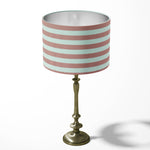 Blush Pink Lampshade, Dusky Pink Stripe Country Cottage Drum Lampshade