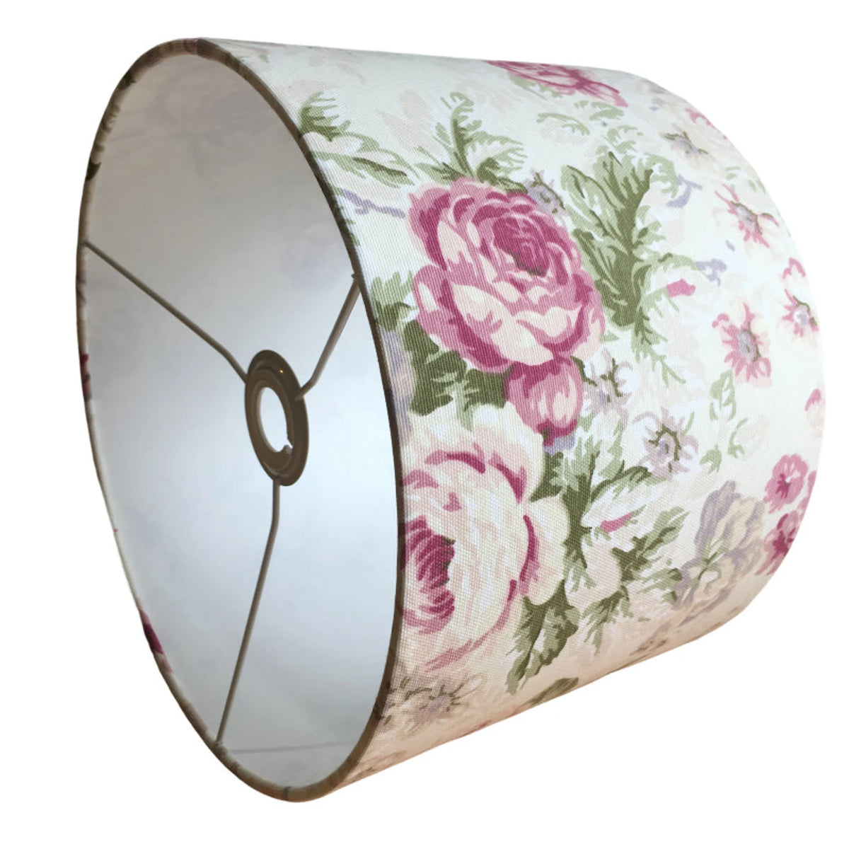 Rose Lampshade, Pink Floral Lamp Shade, Cream Country Cottage Light Shade
