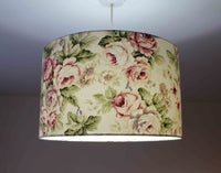 Rose Lampshade, Pink Floral Lamp Shade, Cream Country Cottage Light Shade