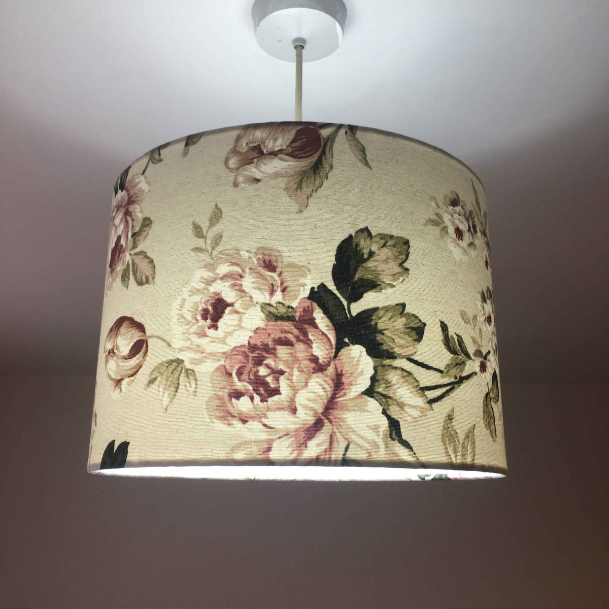 Pink Floral Lampshade, Rose Lamp Shade, Cream Lampshade Table Lamp Ceiling
