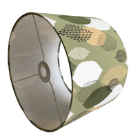 Abstract Lampshade, Green Leaf Lamp Shade, Handmade Drum Light Shade