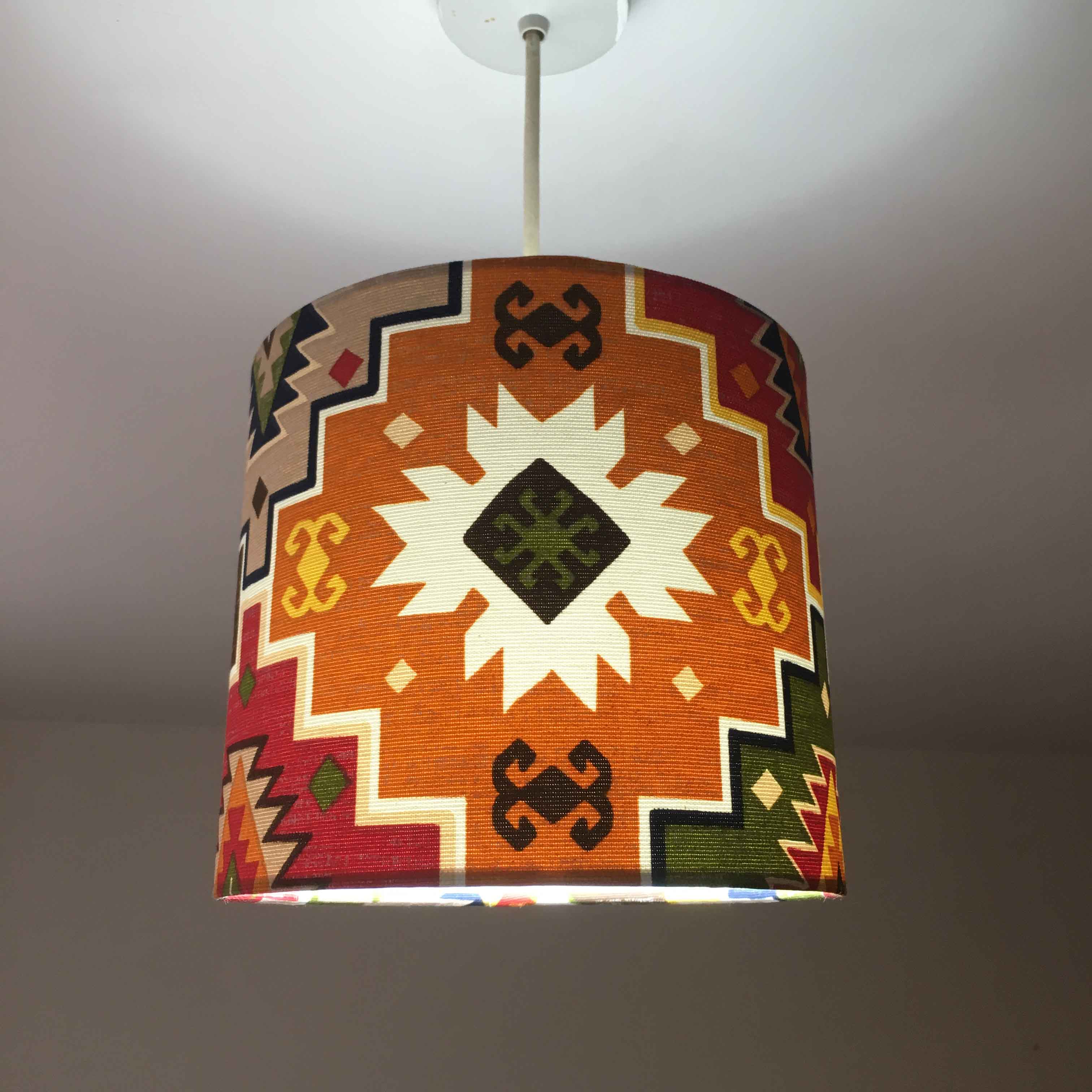 Aztec Lampshade, Kilim Lampshade, Multi Coloured Tribal Ethnic