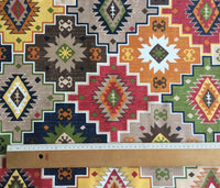 Ethnic Upholstery Fabric, Kilim Tribal Traditional Aztec Curtain Fabric