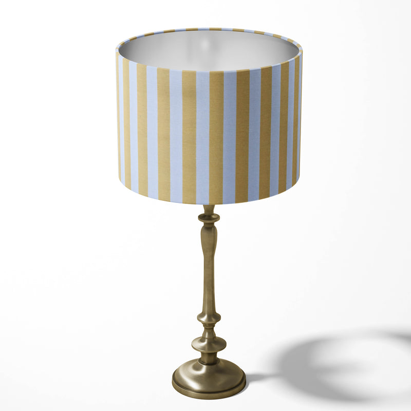 Yellow White Lamp Shade, Stripe Farmhouse Country Table Ceiling Lampshade