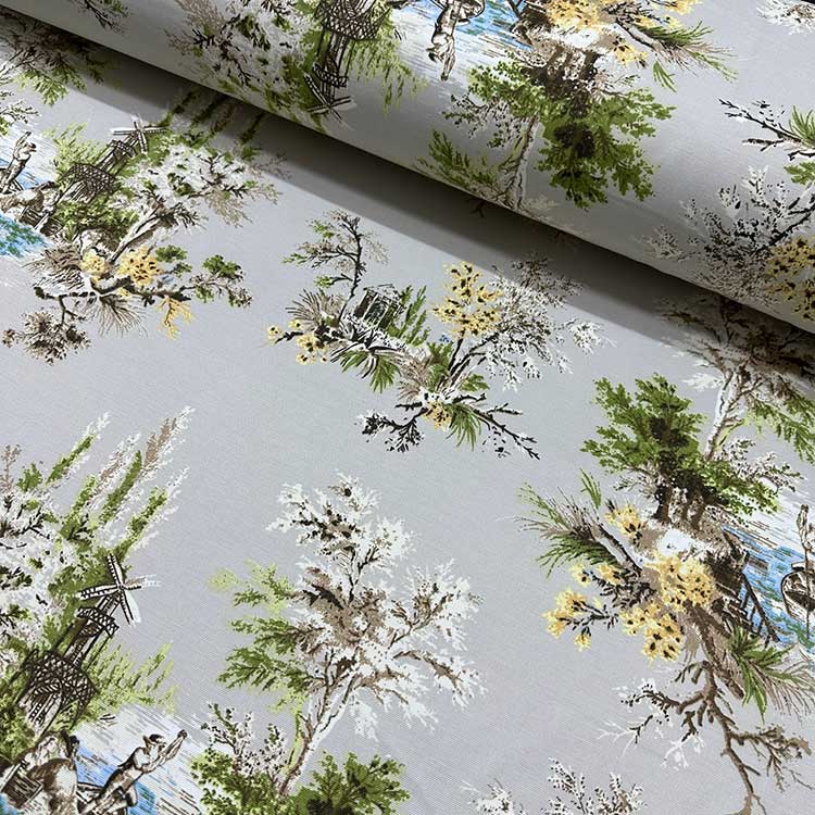 Toile Fabric, French Upholstery Fabric, Country Cottage Fabric