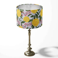 Yellow and green lemon fruit patterned table lamp shade.