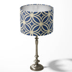 Art Deco Lampshade, Navy Blue Lamp Shade, Geometric Circle Light Shade