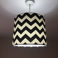 Black and White Lampshade, Chevron Lamp Shade, Zigzag Monochrome Lampshade
