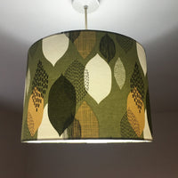 Abstract Lampshade, Green Leaf Lamp Shade, Handmade Drum Light Shade