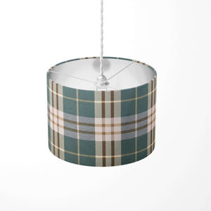 Green tartan ceiling lampshade.