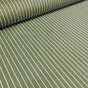 Green fabric with white stripes upholstery fabric