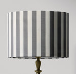 Grey Stripe Lampshade, Modern Handmade Table Ceiling Drum Lampshade