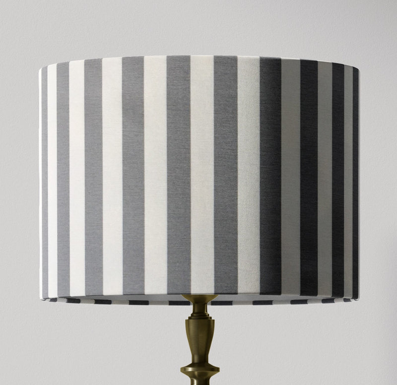 Grey Stripe Lampshade, Modern Handmade Table Ceiling Drum Lampshade