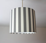 Grey Stripe Lampshade, Modern Handmade Table Ceiling Drum Lampshade