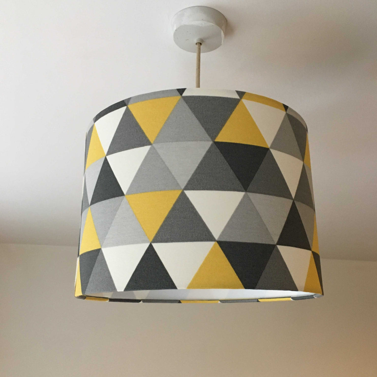 Geometric Lamp Shade, Triangle Lampshade, Grey Yellow Modern Light Shade