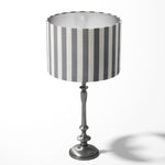 Grey Stripe Lampshade, Modern Handmade Table Ceiling Drum Lampshade