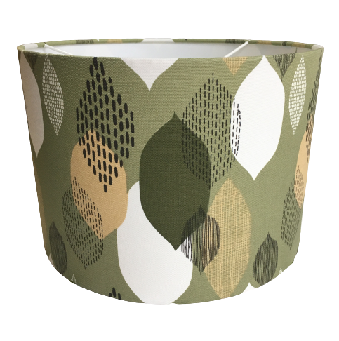 Abstract Lampshade, Green Leaf Lamp Shade, Handmade Drum Light Shade