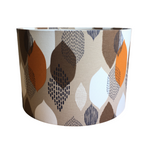 Retro Lampshade, Beige Orange Lamp Shade, Scandi Brown Handmade Lampshade