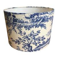 Toile Lampshade, Chinoiserie Lamp Shade, Japanese Print Blue White Lampshade