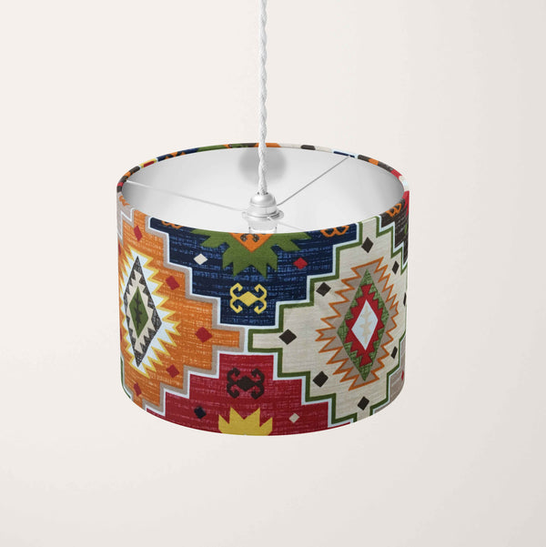 Aztec Lampshade, Kilim Lampshade, Multi Coloured Tribal Ethnic Lampshade