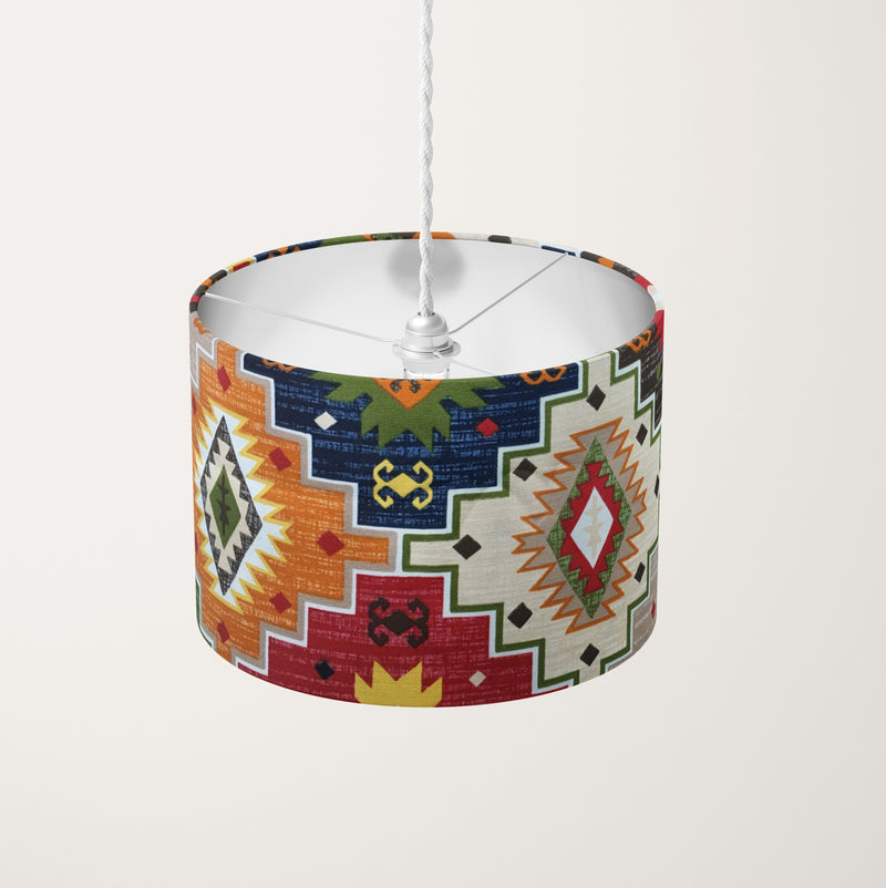 Aztec Lampshade, Kilim Lampshade, Multi Coloured Tribal Ethnic Lampshade