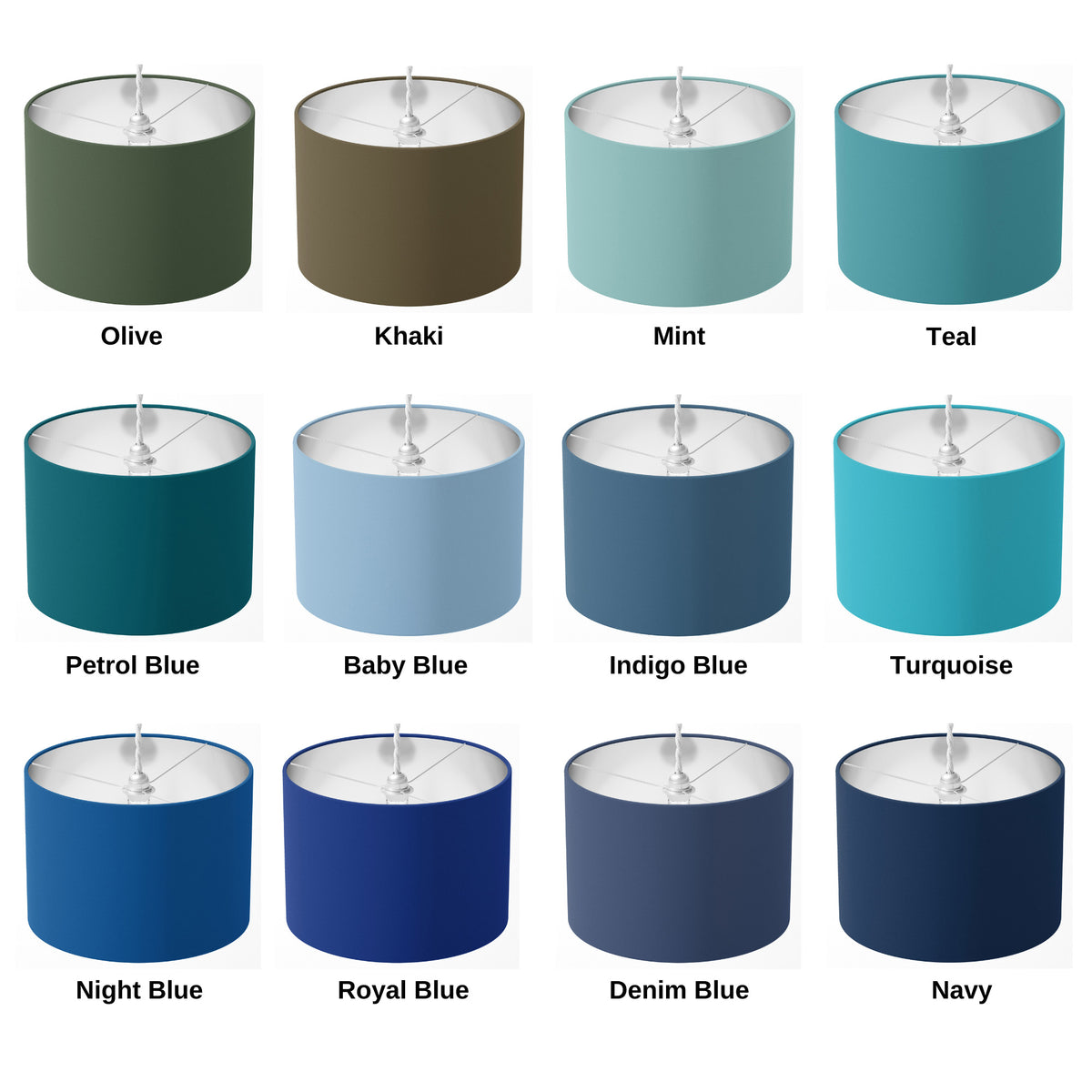 Plain Drum Lampshade, Cotton Handmade Table Floor Ceiling Pendant Lampshade
